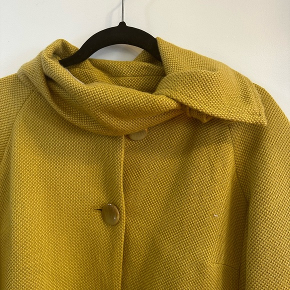 Anthropologie Tabitha Yellow Wool Blend Ascot Swing Coat - Picture 3 of 5